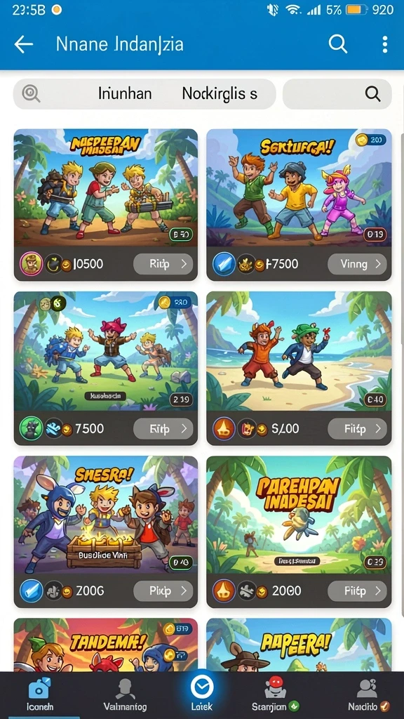 dewitogel - Tampilan dashboard utama dengan level yang beragam.